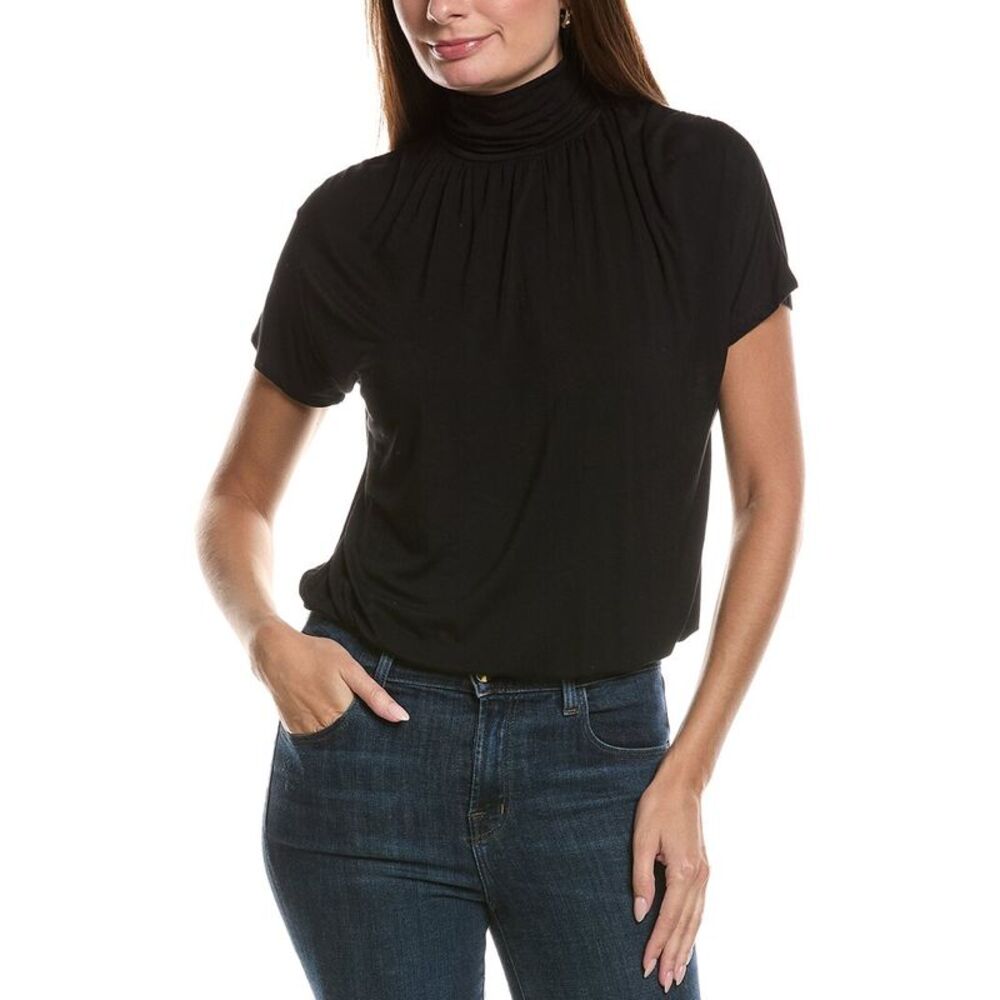 Xcvi Womens  Viggo Turtleneck Top, Black